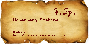 Hohenberg Szabina névjegykártya