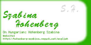 szabina hohenberg business card